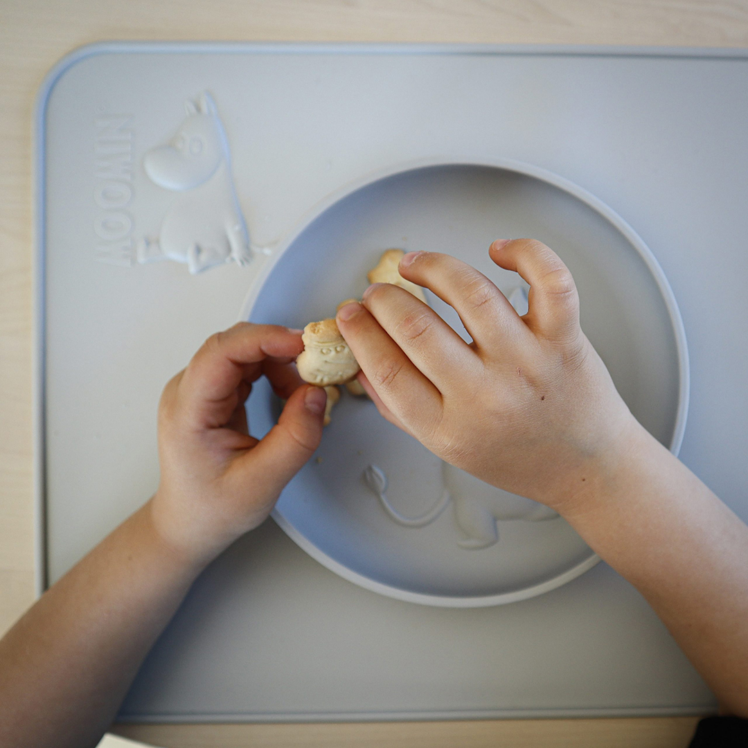 Right Start Mummitallerken med sugekopp Easy Grey