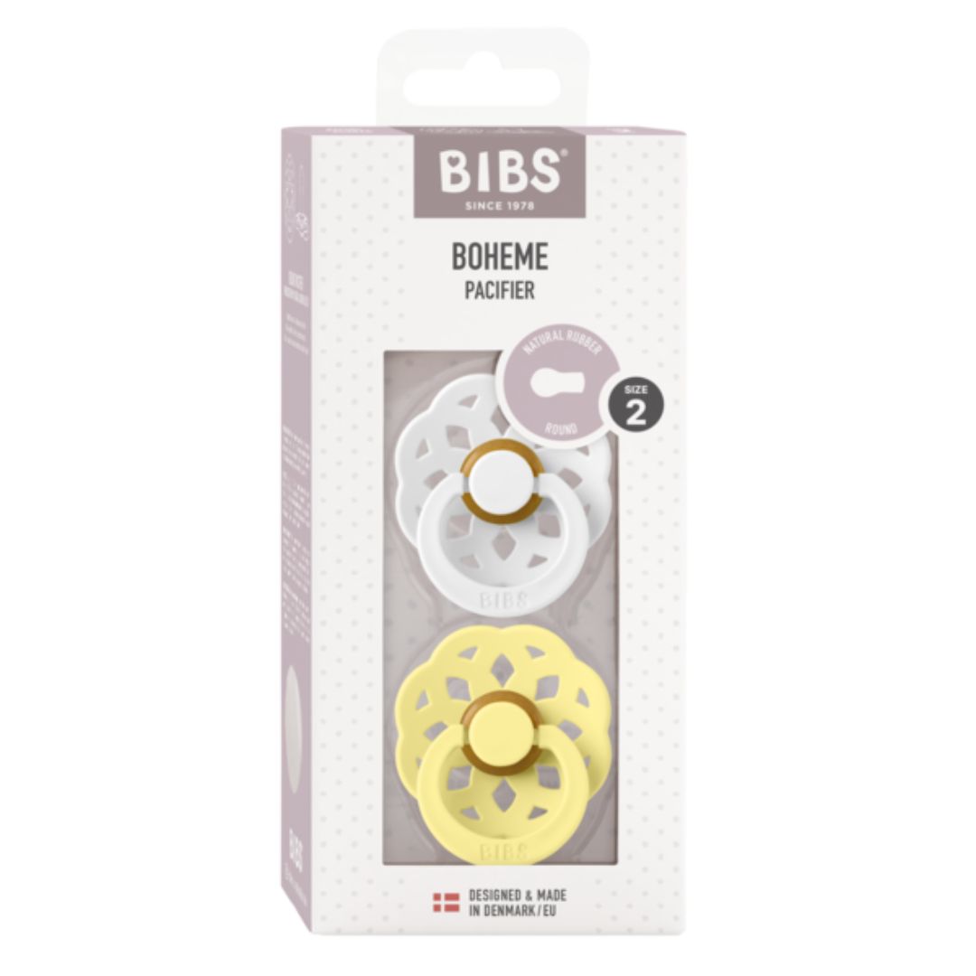 BIBS duk Boheme 2-pk 6-18m Hvit/ Sunshine