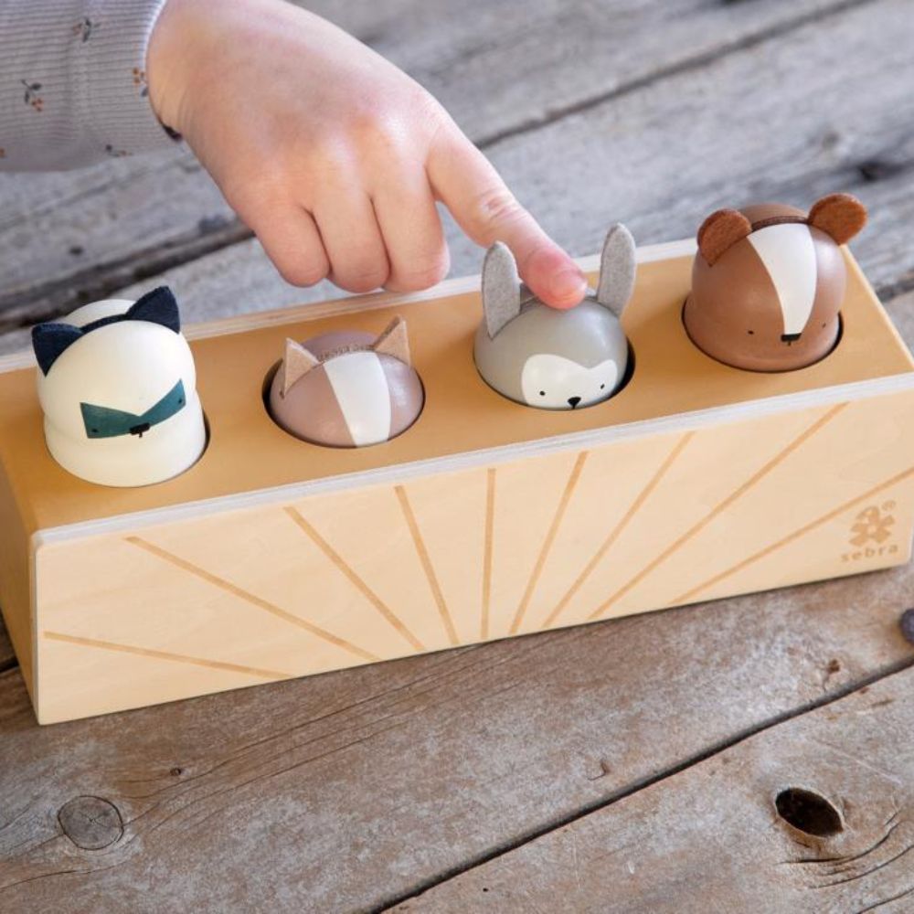 Sebra Wooden pop up-leketøy i tre