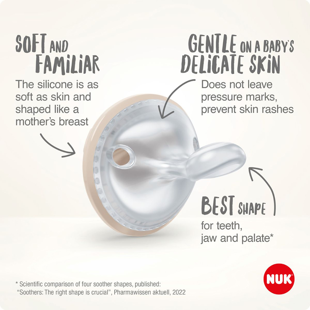 NUK smokk Mommyfeel silikon Blandet farger 0-9 m
