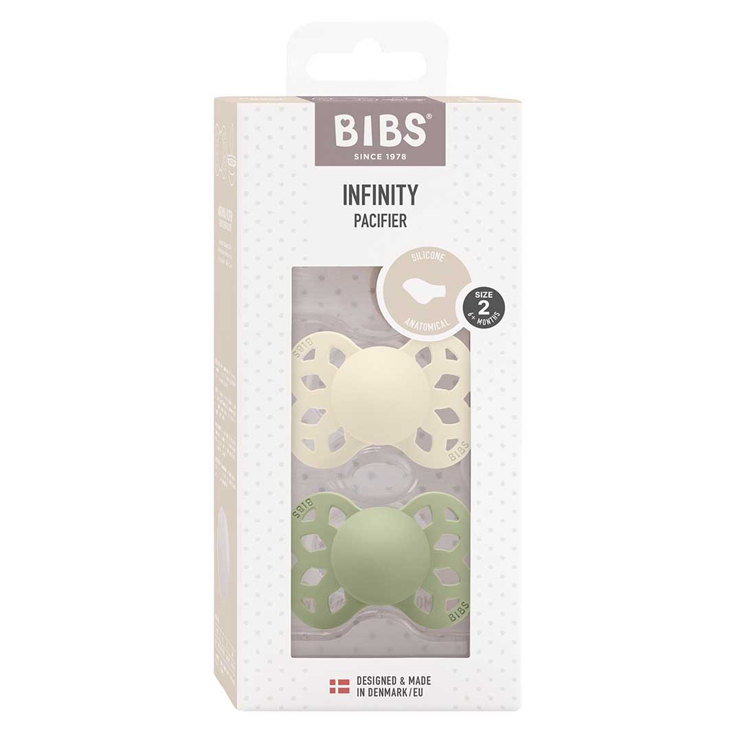 BIBS duk 2-pk infinity ivory/sage 6-18m