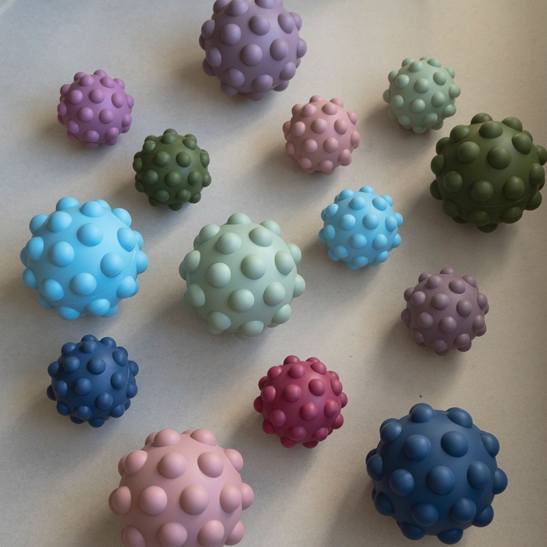 Tiny Tot sensorisk silikonfidgetball babyblå