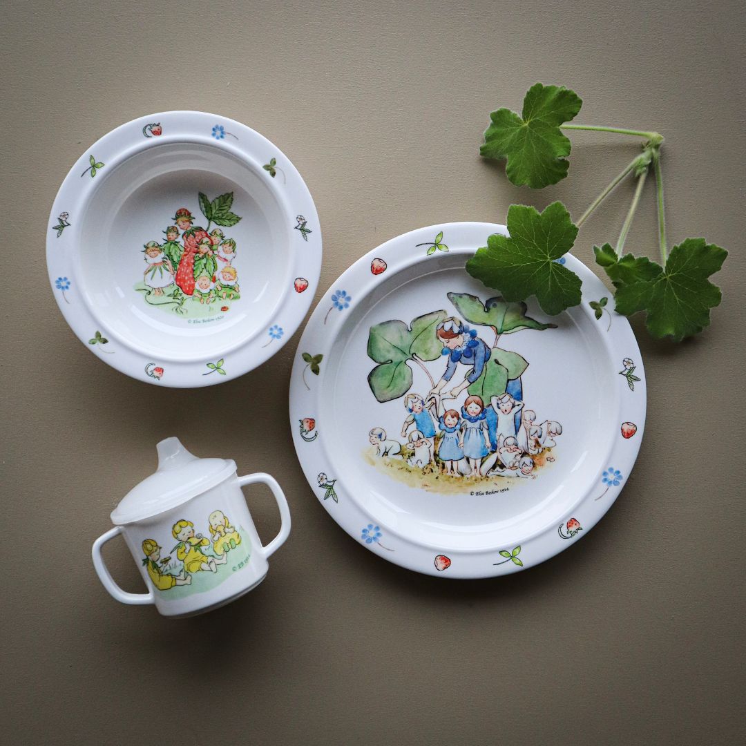 Right Start Elsa Beskow Blomsterbarn, servise for barn, 3 deler