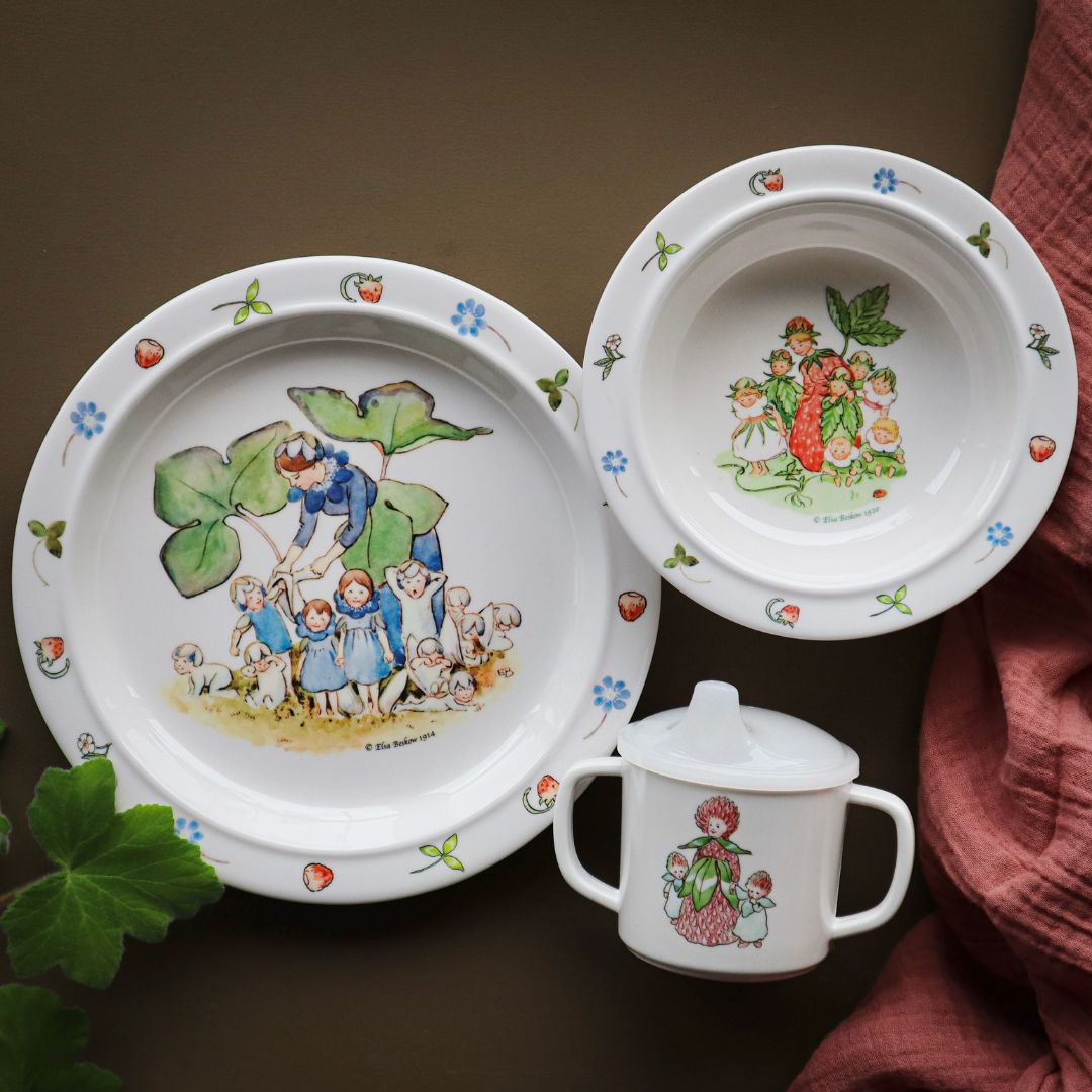 Right Start Elsa Beskow Blomsterbarn, servise for barn, 3 deler