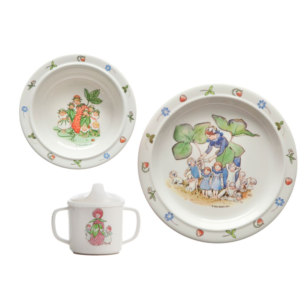 Right Start Elsa Beskow Blomsterbarn, servise for barn, 3 deler