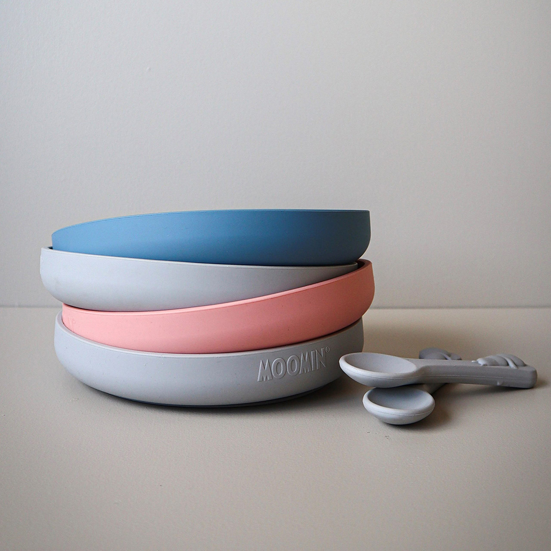 Right Start Mummitallerken med sugekopp Easy Grey