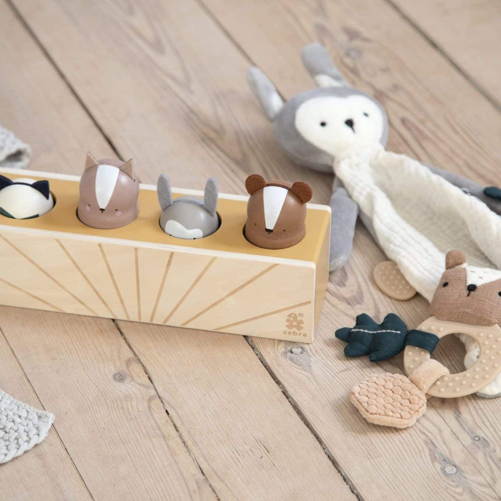 Sebra Wooden pop up-leketøy i tre