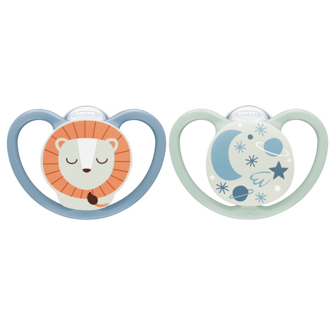 NUK Space Night silikon 6-18m Lion
