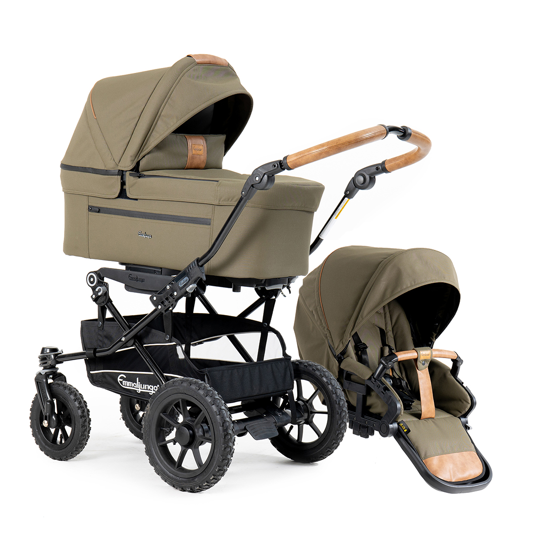 Emmaljunga Alu S barnevogn Flat Outdoor Olive